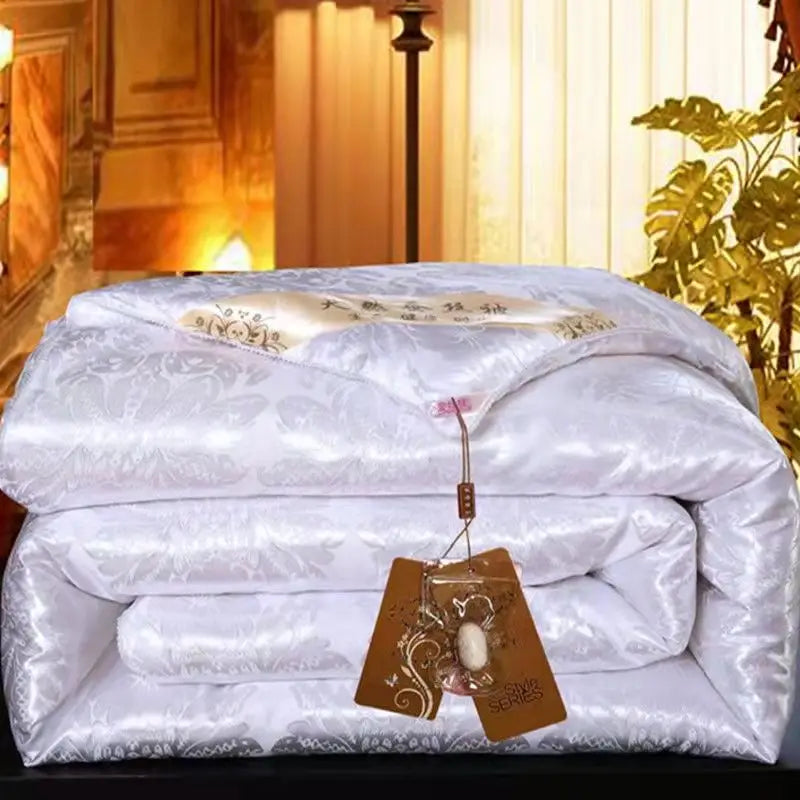 Mulberry Silk Jacquard Duvet Cover and Satin Bedding Set
