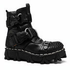 Men's Fashion Genuine Leather Handmade Punk Boots 1809