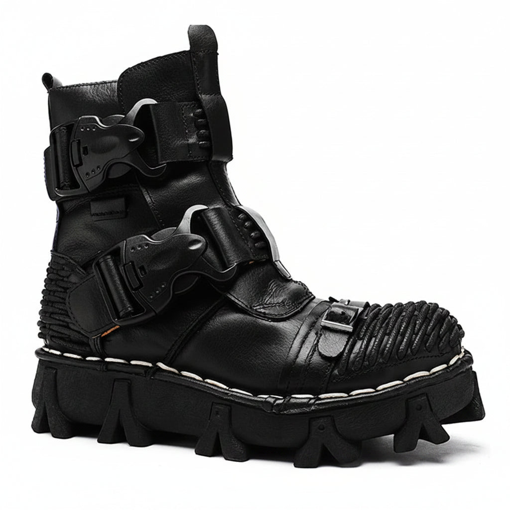 Men's Fashion Genuine Leather Handmade Punk Boots 1809