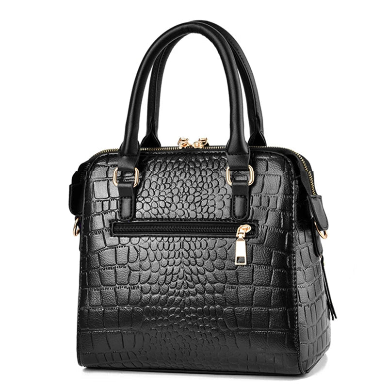 Women's Crocodile Pattern Tassel Shoulder Crossbody Bag