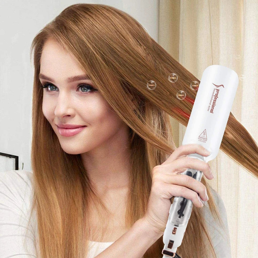 RUCHA Infrared Steam Hair Straightener 2-inch Ceramic Tourmaline Flat Iron