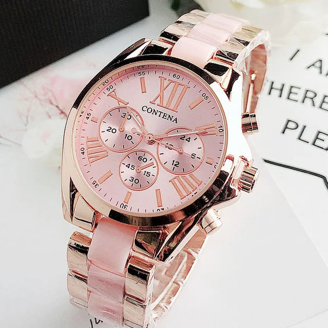 Contena CT563 Women's Quartz Dress Watch Alloy Round Dial