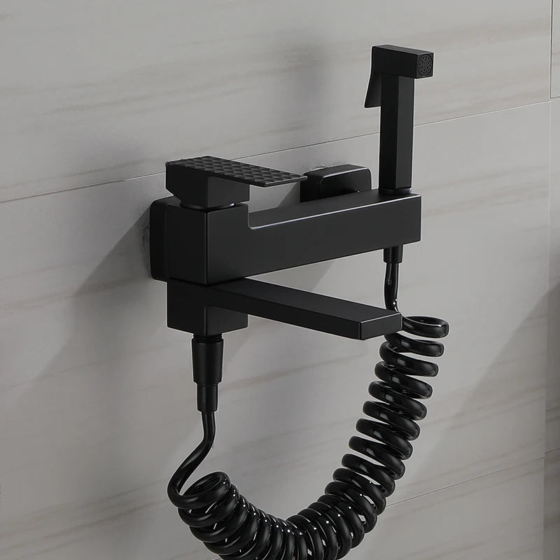 Wall Mount Bathtub Shower Mixer Faucet Set with Handheld Sprayer