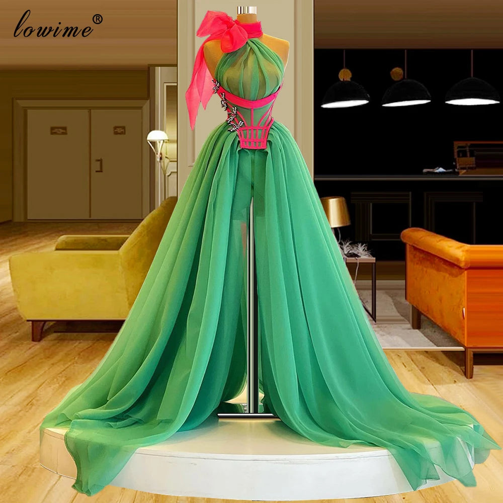 Women's Sleeveless Halter Runway Celebrity Evening Dress