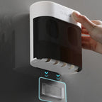Wall Mount Automatic Toothpaste Dispenser with Magnetic Toothbrush Holder