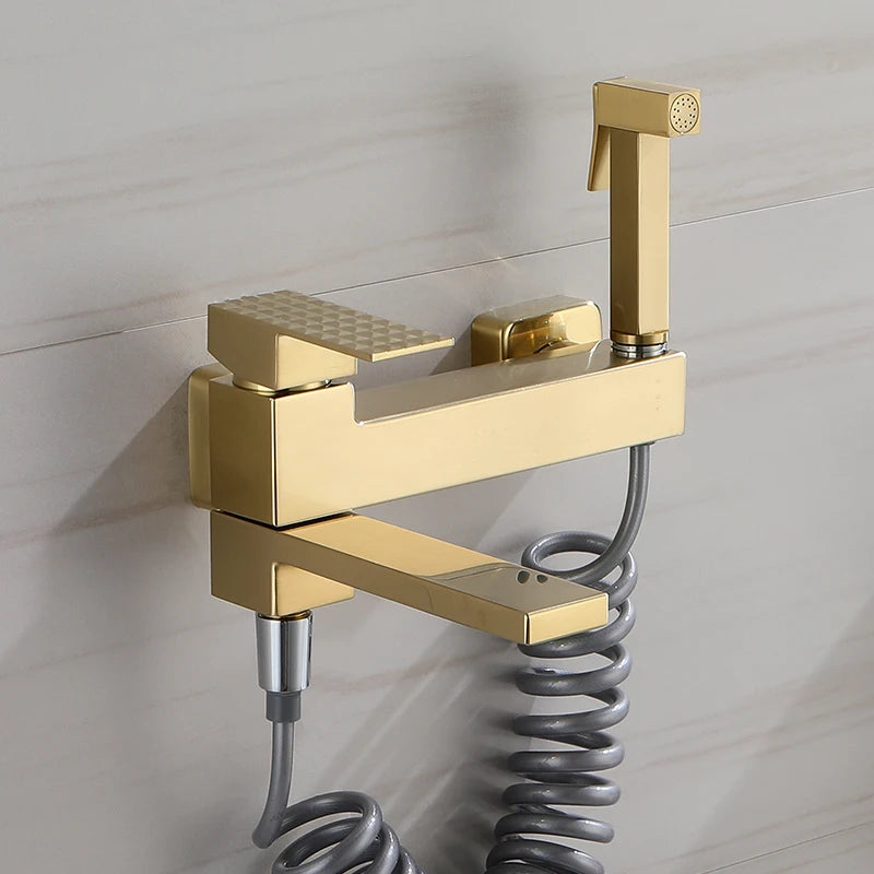 Wall Mount Bathtub Shower Mixer Faucet Set with Handheld Sprayer