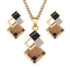 Women's Fashion Elegant Crystal Bridal Necklace and Earrings Set