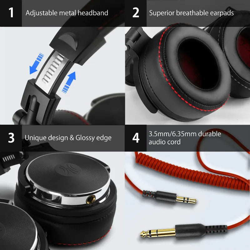 HiFi Wired Over Ear Studio DJ Monitor Headphones Pro 50