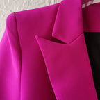 Women's Single Button Blazer and Flared Pants Suit Set