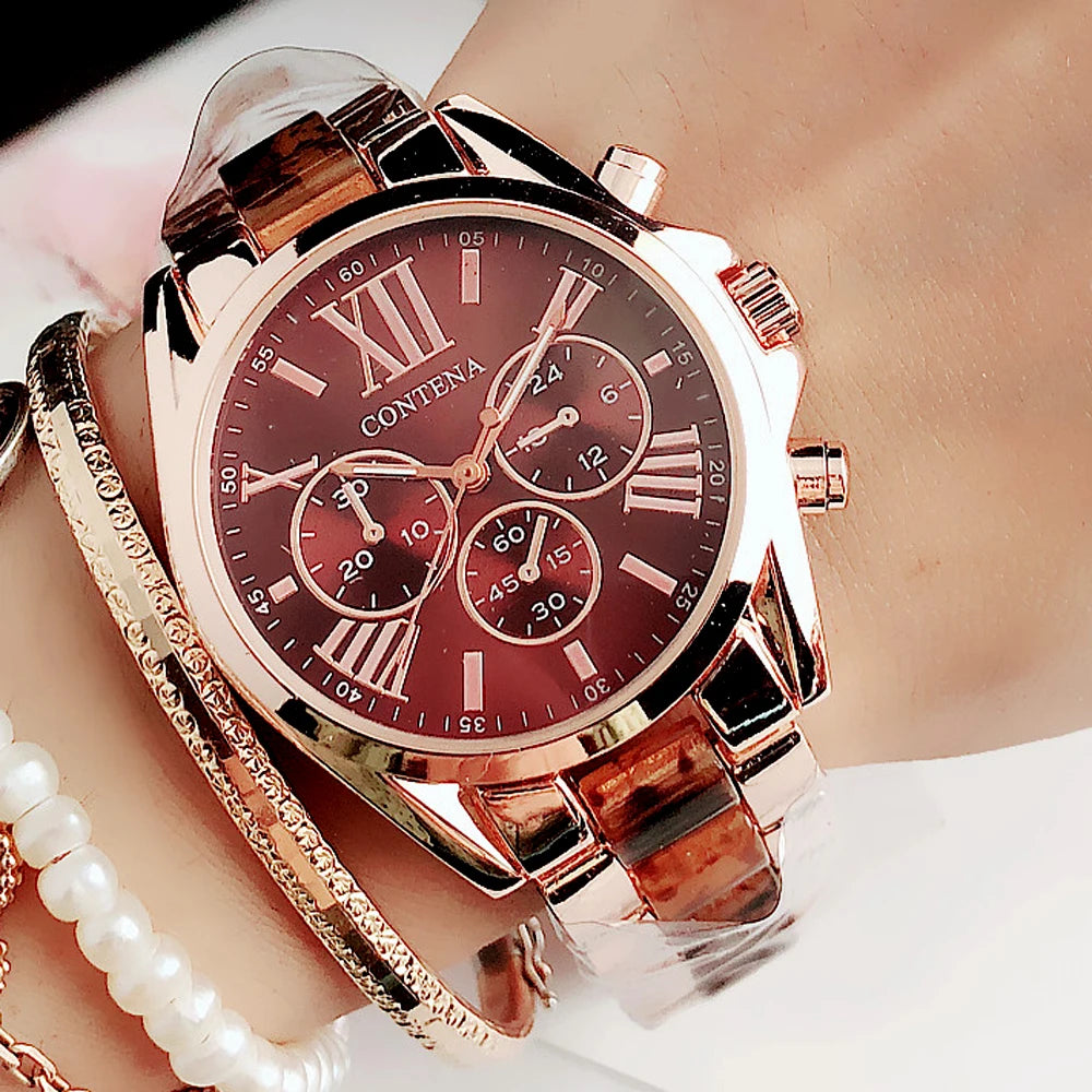 Contena CT563 Women's Quartz Dress Watch Alloy Round Dial