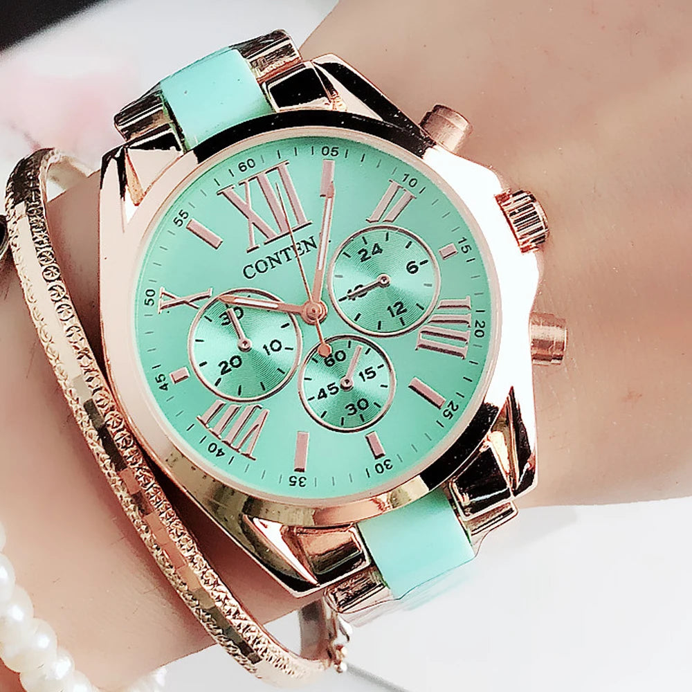 Contena CT563 Women's Quartz Dress Watch Alloy Round Dial
