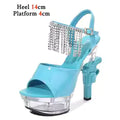 Women's Patent Leather Rhinestone Sandals and Platform High Heels