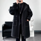 Men's Loose Fit Korean Style Casual Trench Long Coat