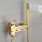 Wall Mount Bathtub Shower Mixer Faucet Set with Handheld Sprayer