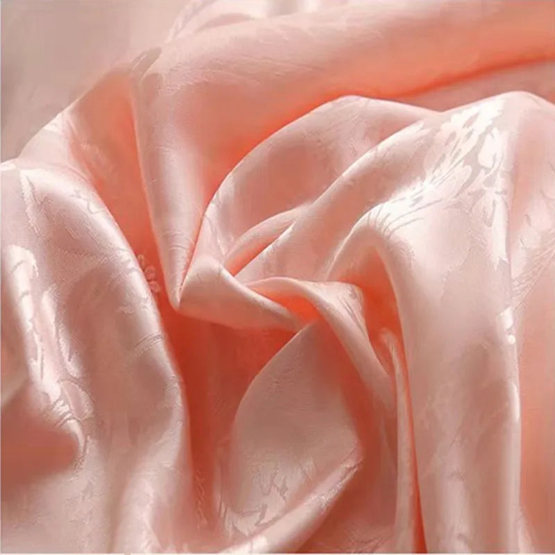 Mulberry Silk Jacquard Duvet Cover and Satin Bedding Set