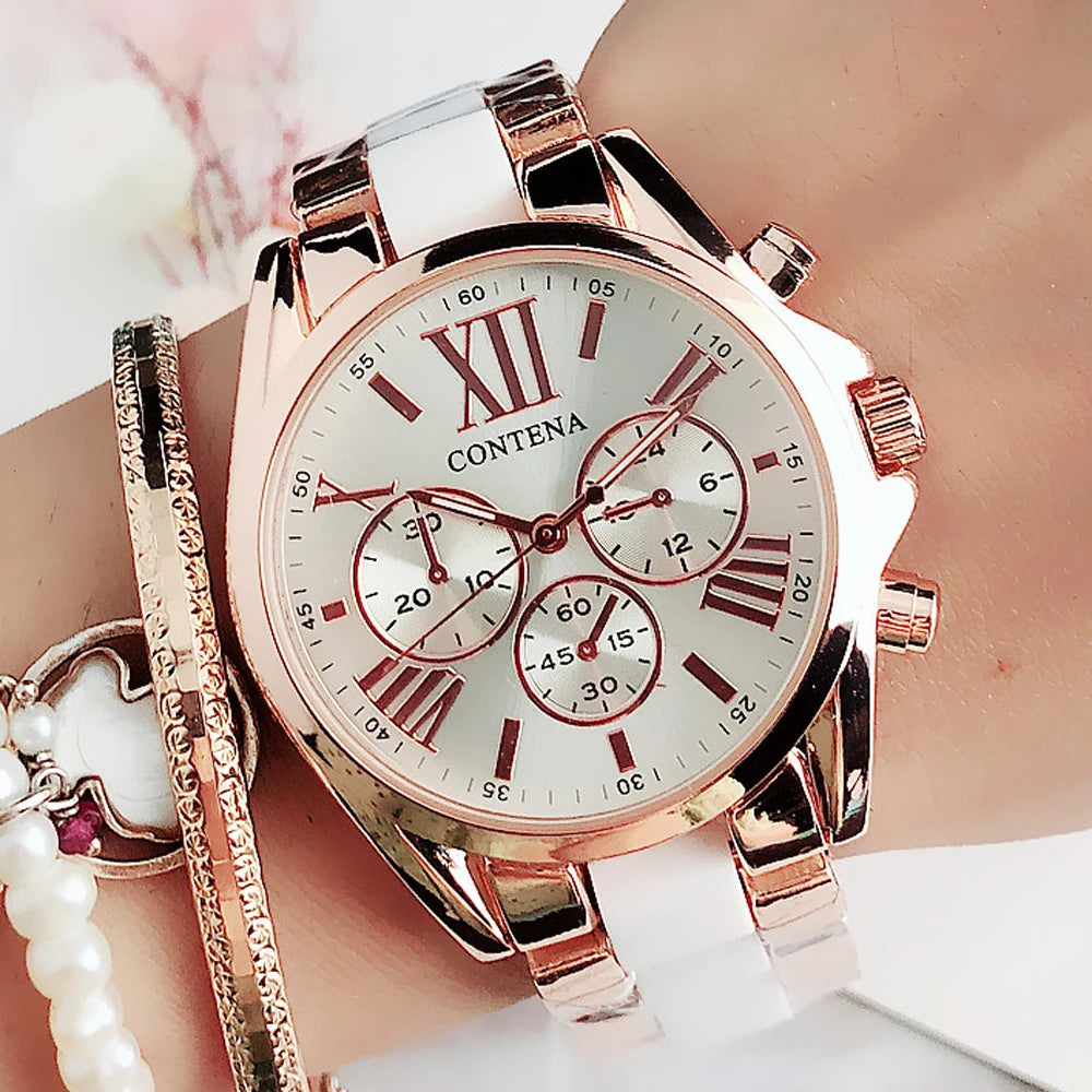 Contena CT563 Women's Quartz Dress Watch Alloy Round Dial