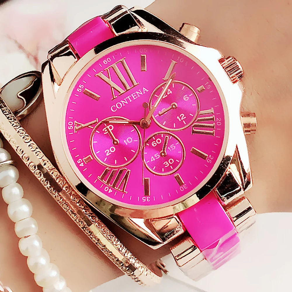 Contena CT563 Women's Quartz Dress Watch Alloy Round Dial