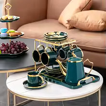 European Ceramic Coffee Cup and Afternoon Tea Set