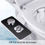 Ultra-Thin Non-Electric Bidet Toilet Seat Attachment with Dual Nozzles
