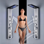 LED Rainfall Shower Panel Tower System with Massage Jets