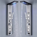 LED Rainfall Shower Panel Tower System with Massage Jets