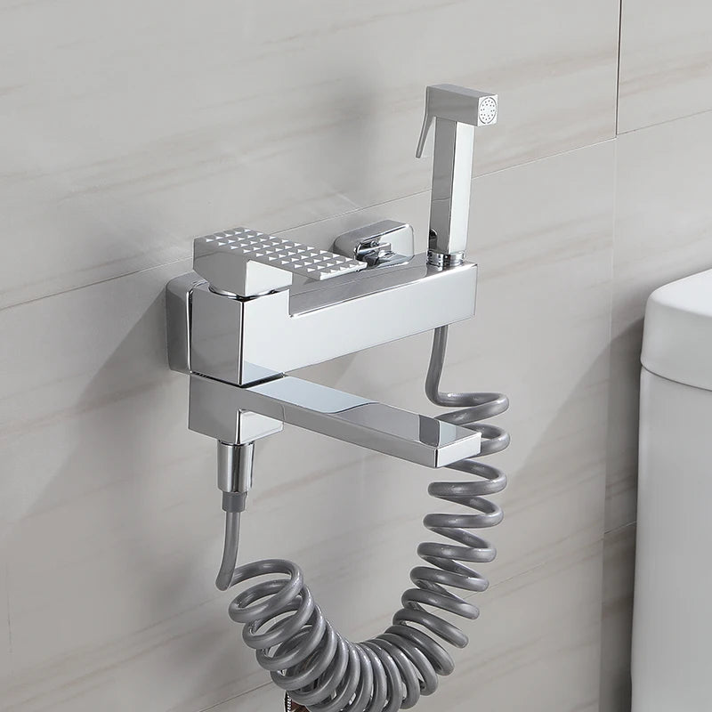 Wall Mount Bathtub Shower Mixer Faucet Set with Handheld Sprayer