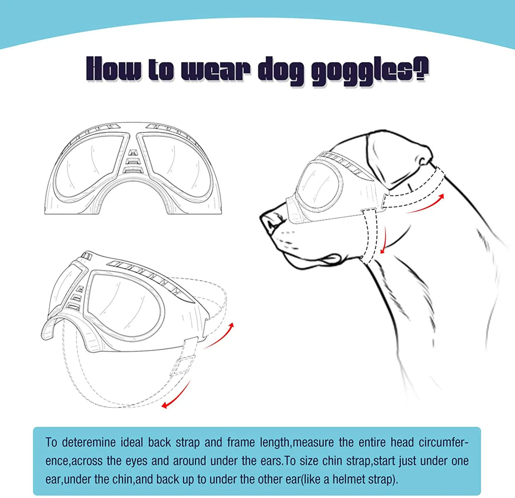 UV Protection Windproof Dog Goggles Pet Eye Wear for Swimming and Skating