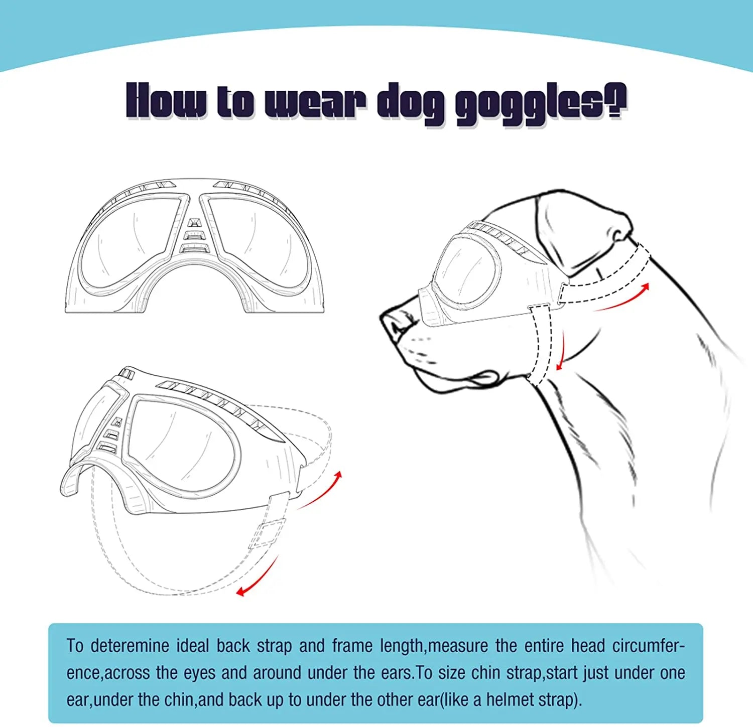UV Protection Windproof Dog Goggles Pet Eye Wear for Swimming and Skating