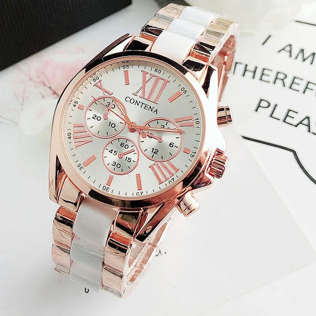 Contena CT563 Women's Quartz Dress Watch Alloy Round Dial