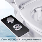 Ultra-Thin Non-Electric Bidet Toilet Seat Attachment with Dual Nozzles