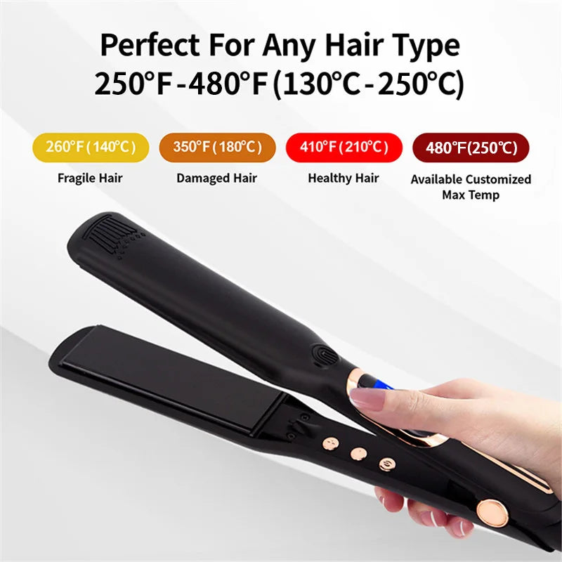 Professional Tourmaline Ceramic Hair Straightener and Curler Dual Voltage