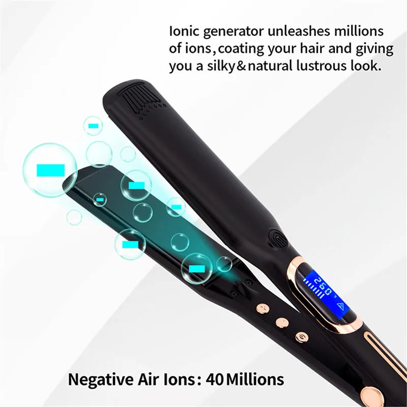 Professional Tourmaline Ceramic Hair Straightener and Curler Dual Voltage