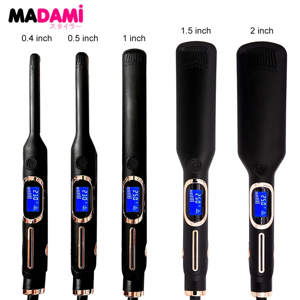 Professional Tourmaline Ceramic Hair Straightener and Curler Dual Voltage