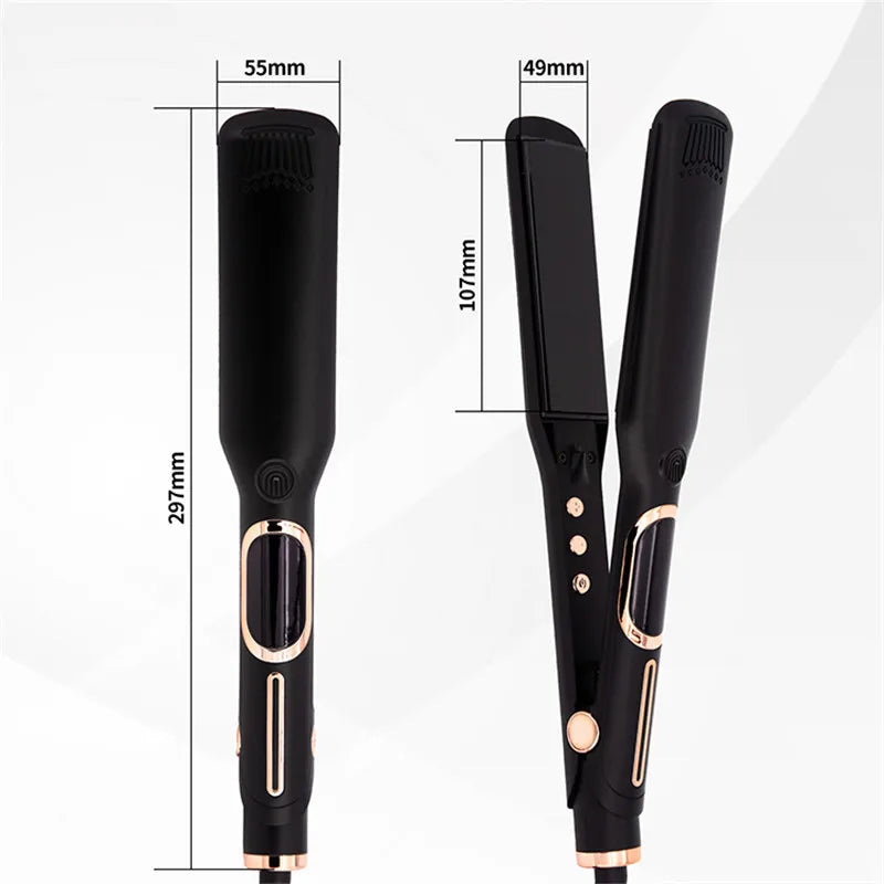Professional Tourmaline Ceramic Hair Straightener and Curler Dual Voltage