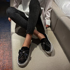 Women's Rhinestone Platform Loafers Casual Glitter Slip-On Shoes