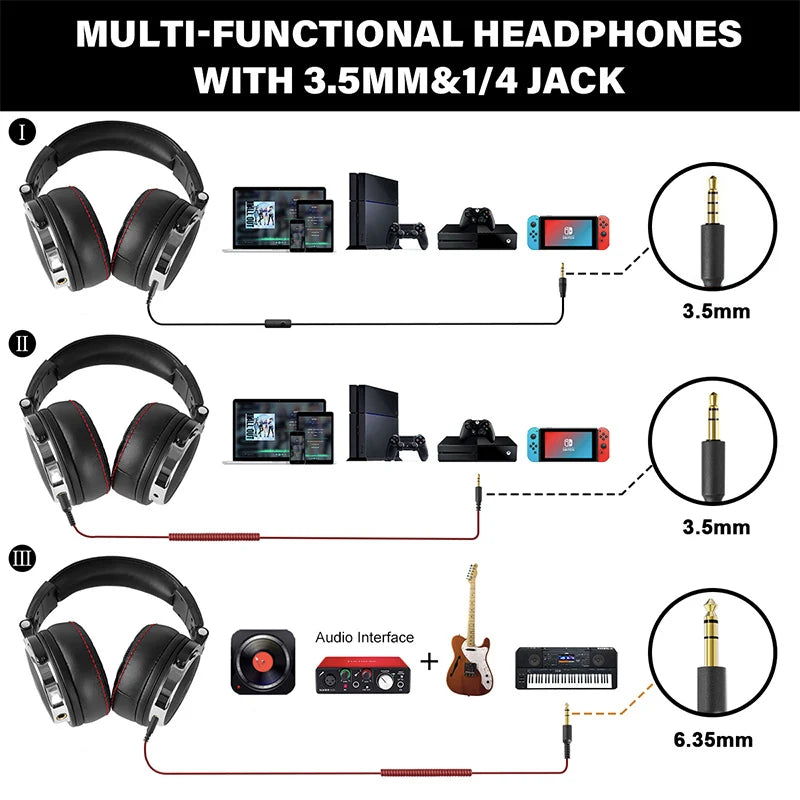 HiFi Wired Over Ear Studio DJ Monitor Headphones Pro 50