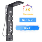 LED Rainfall Shower Panel Tower System with Massage Jets