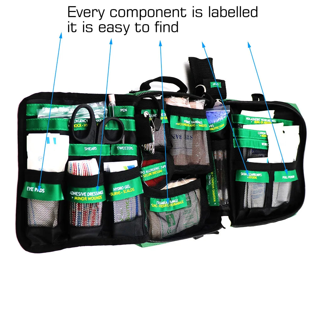 Emergency First Aid Kit Bag with 3-Section Organizer
