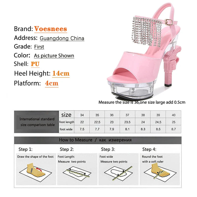 Women's Patent Leather Rhinestone Sandals and Platform High Heels