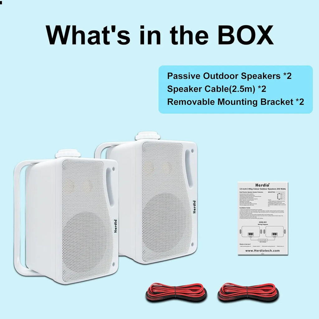 3.5 Inch Passive Outdoor Wired Waterproof Speakers Wall Mount 200W