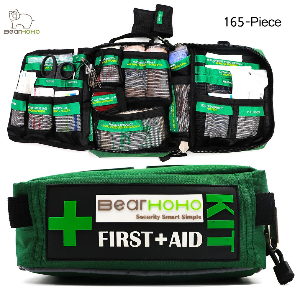 Emergency First Aid Kit Bag with 3-Section Organizer