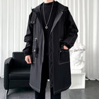Men's Loose Fit Korean Style Casual Trench Long Coat