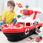 Kids Inertia Large Simulation Track Boat Music Light Playset Toy QWZ440