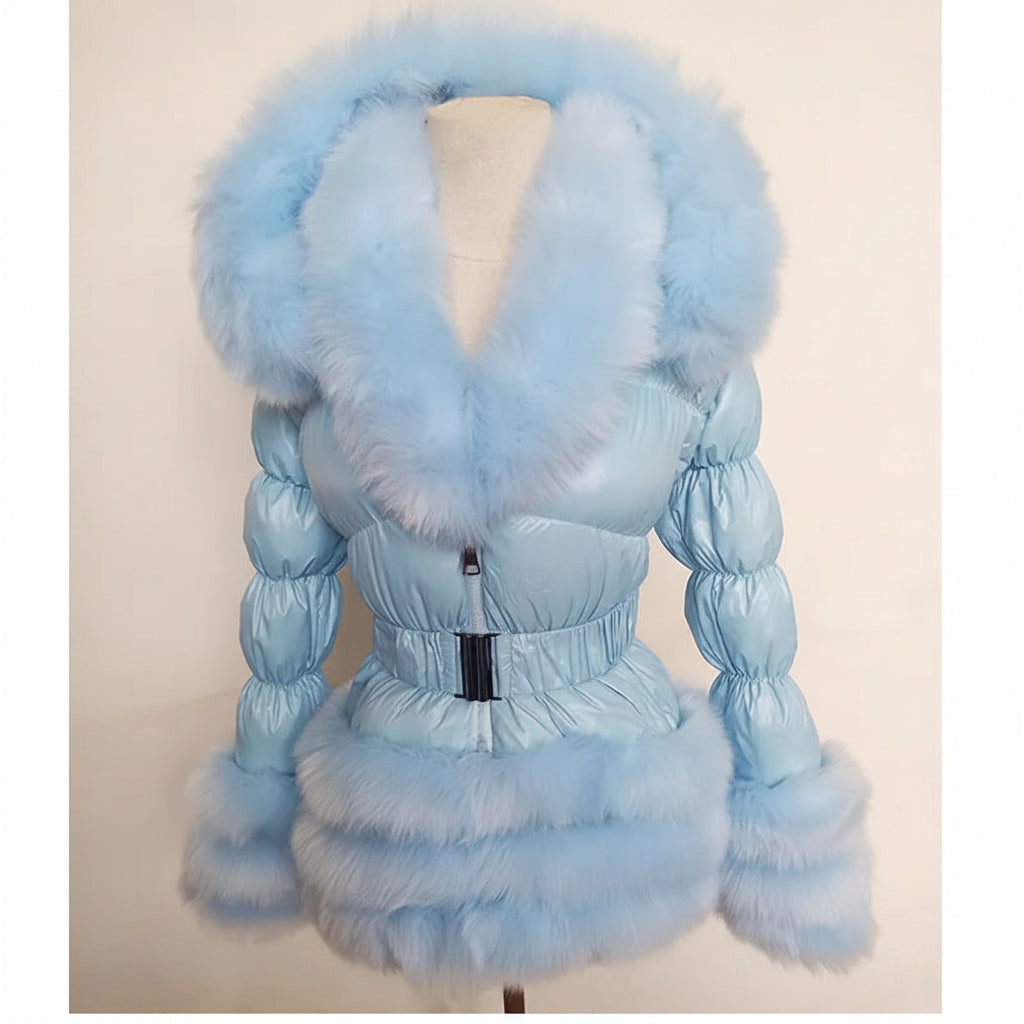 Women's Thick Warm Hooded Faux Fur Coat Y333