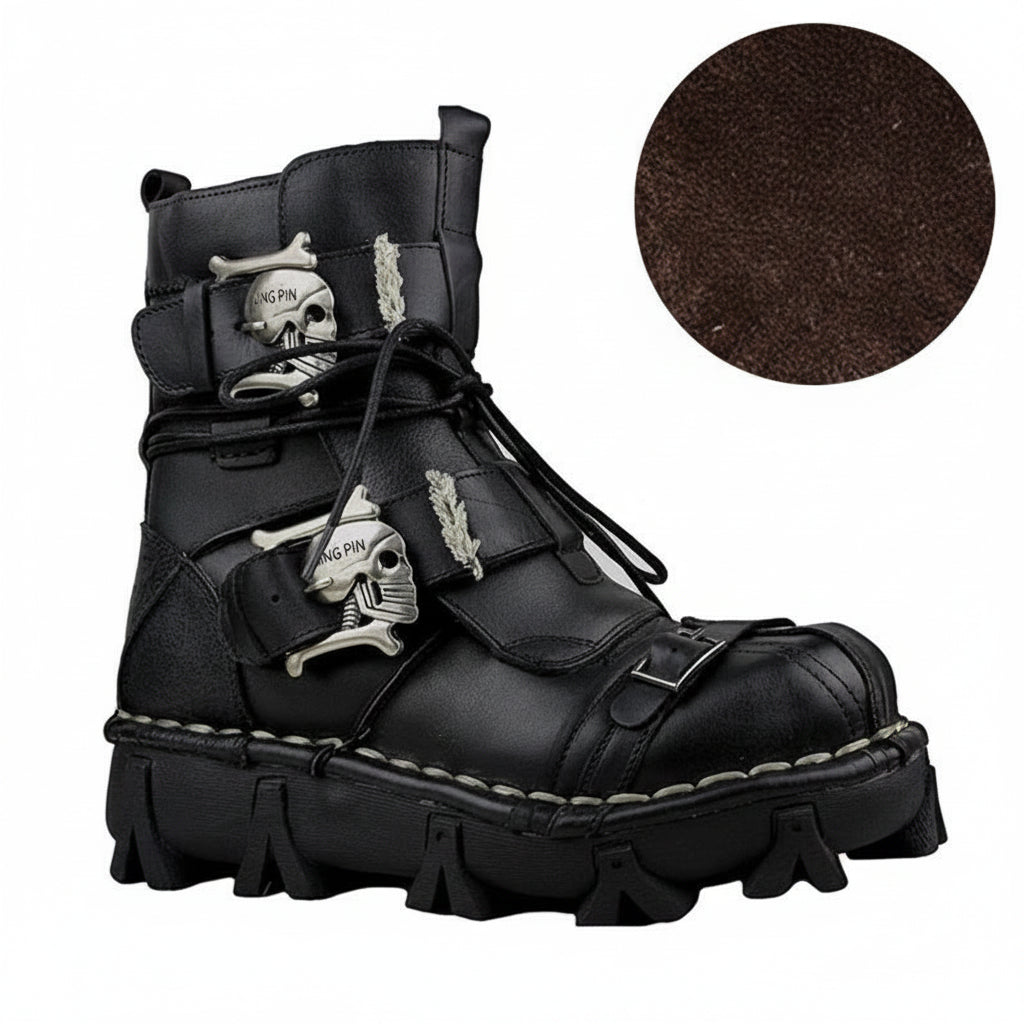 Men's Fashion Genuine Leather Handmade Punk Boots 1809