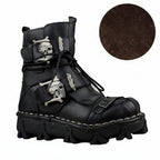 Men's Fashion Genuine Leather Handmade Punk Boots 1809