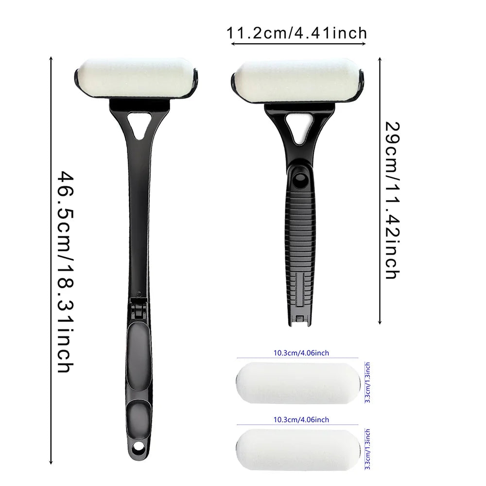 Foldable Long-Handle Lotion Applicator With Replacement Heads