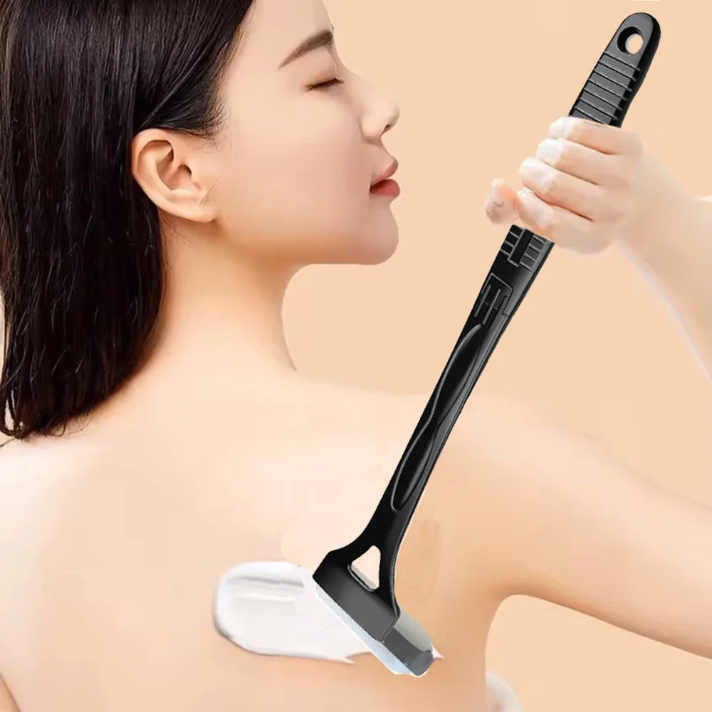 Foldable Long-Handle Lotion Applicator With Replacement Heads
