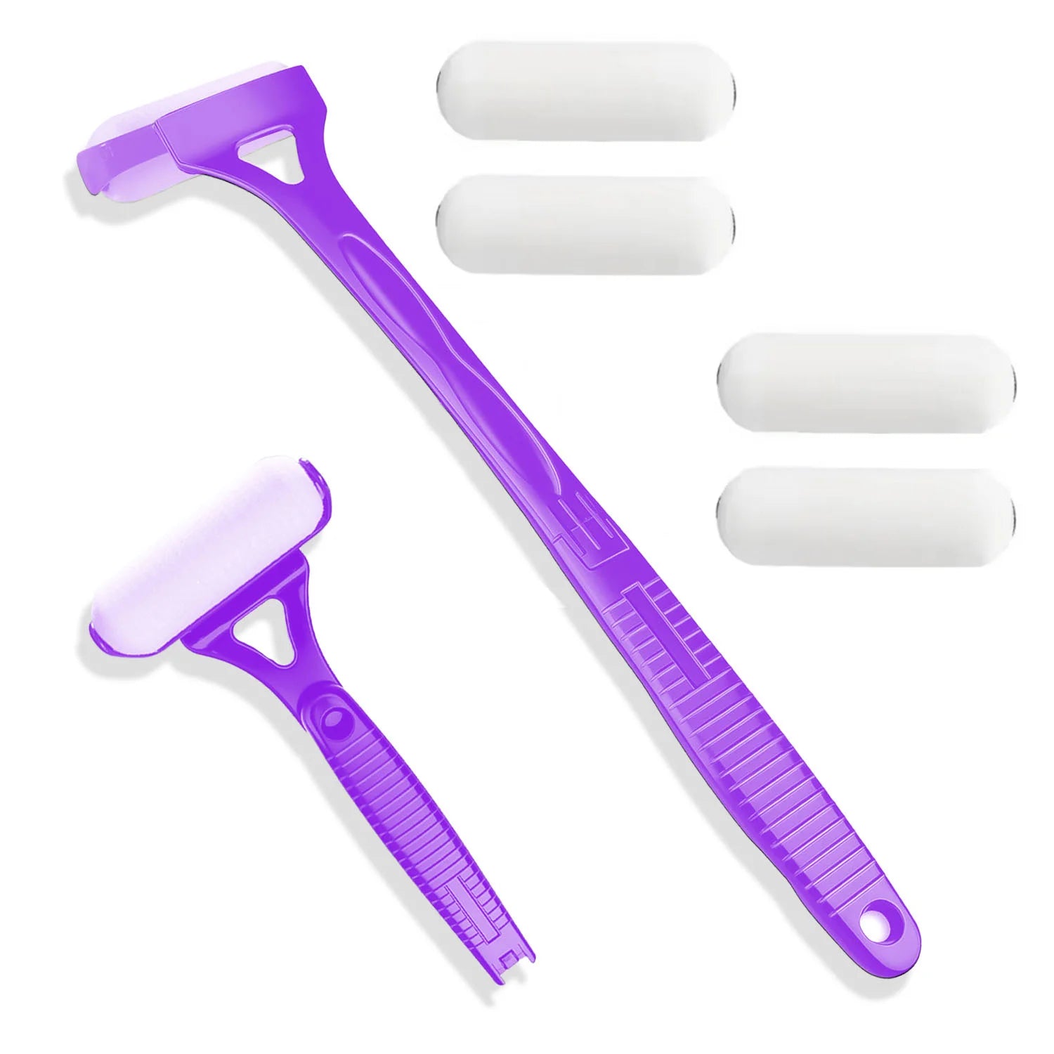 Foldable Long-Handle Lotion Applicator With Replacement Heads