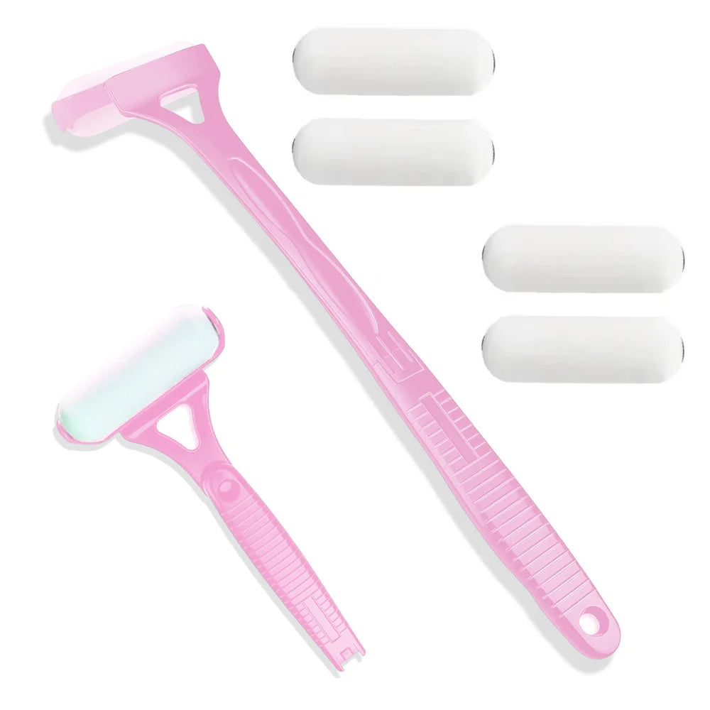 Foldable Long-Handle Lotion Applicator With Replacement Heads
